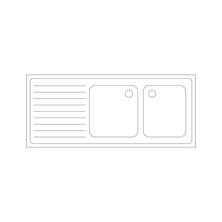 Sink Doube 4 DWG CAD block thumbnail — sinks & faucets drawing