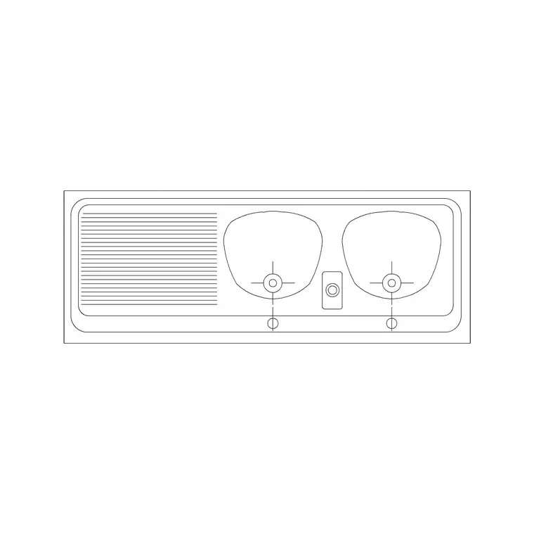 Sink Doube 5 DWG CAD block thumbnail — sinks & faucets drawing