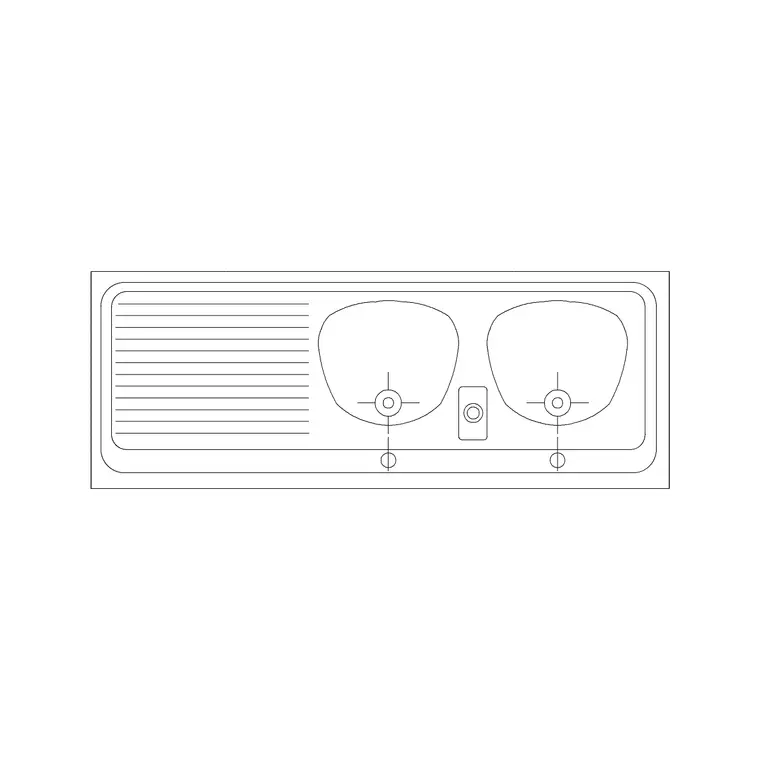 Sink Doube 6 DWG CAD block thumbnail — sinks & faucets drawing