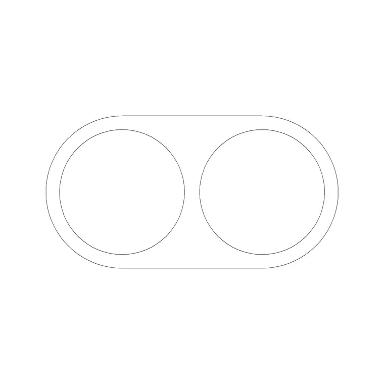 Sink Round Dbl DWG CAD block thumbnail — sinks & faucets drawing