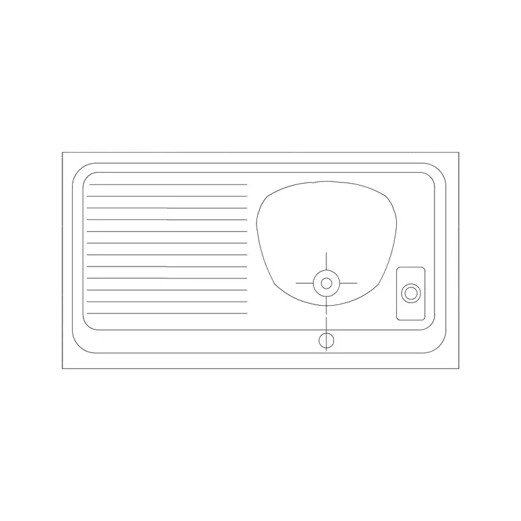 Sink Single 1 DWG CAD block thumbnail — sinks & faucets drawing