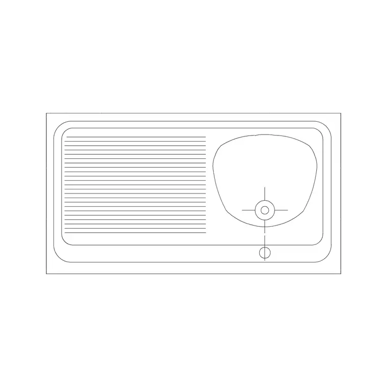 Sink Single 2 DWG CAD block thumbnail — sinks & faucets drawing