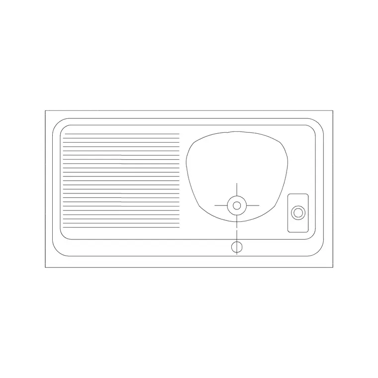 Sink Single 3 DWG CAD block thumbnail — sinks & faucets drawing