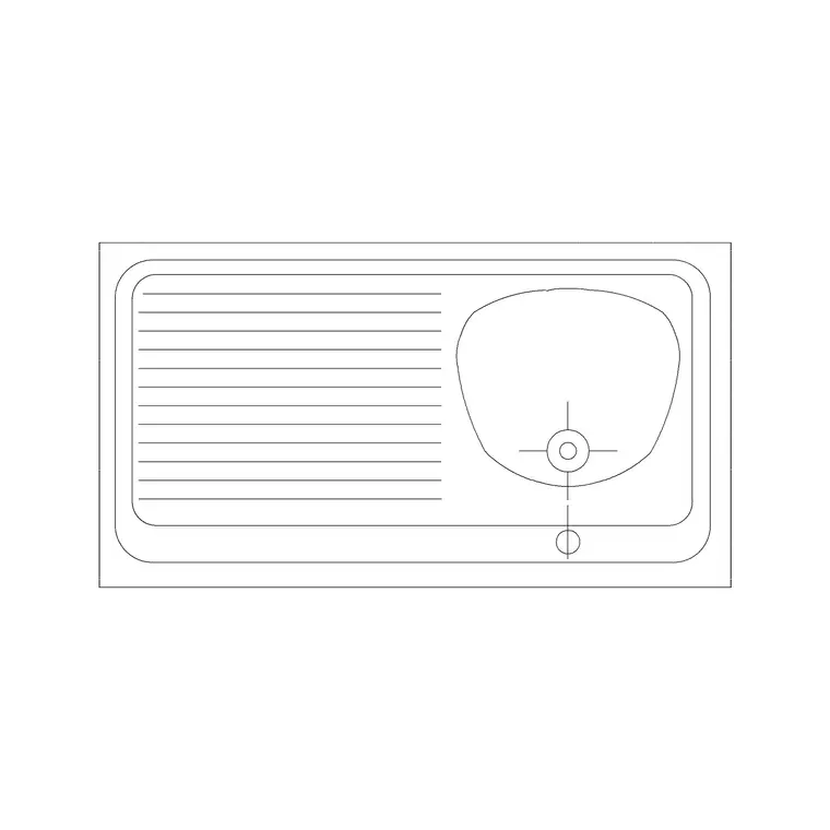 Sink Single 4 DWG CAD block thumbnail — sinks & faucets drawing