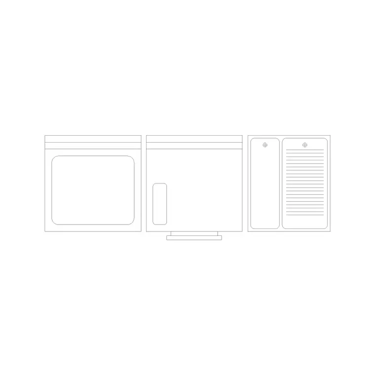 Sink With Fridge DWG CAD block thumbnail — sinks & faucets drawing