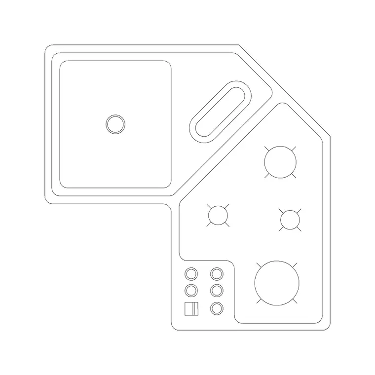 Sink With Stove DWG CAD block thumbnail — sinks & faucets drawing