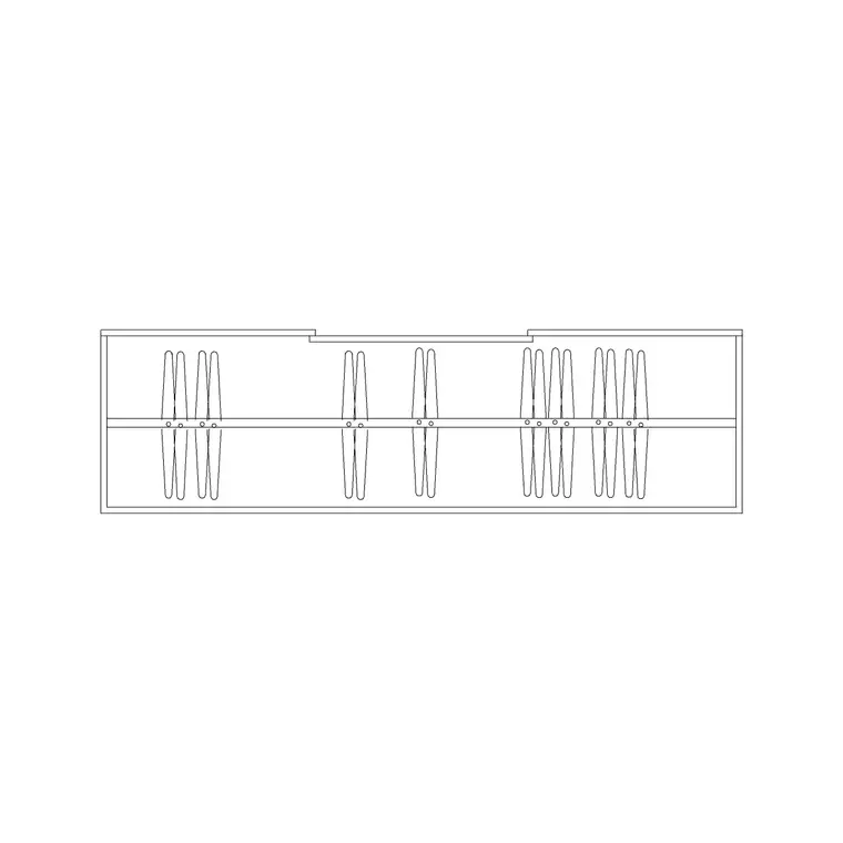 Sliding 3 Door Wardrobe 1 DWG CAD block thumbnail — furniture drawing