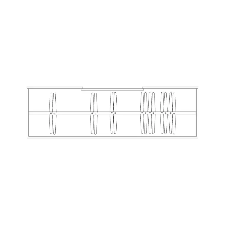 Sliding 3 Door Wardrobe DWG CAD block thumbnail — furniture drawing