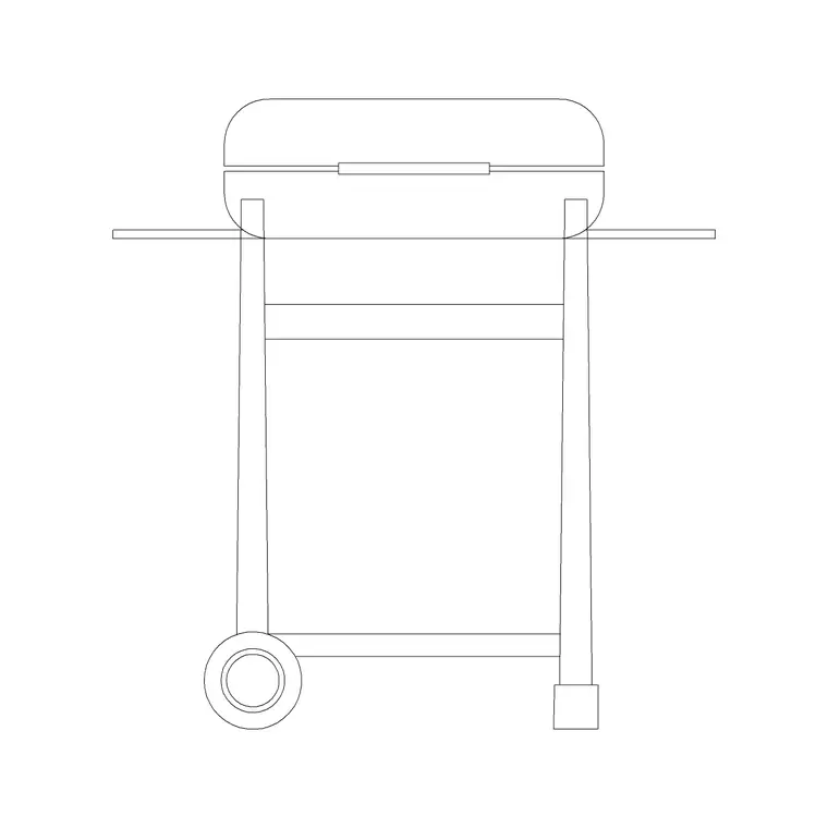 Small Bbq Grill DWG CAD block thumbnail — outdoor drawing