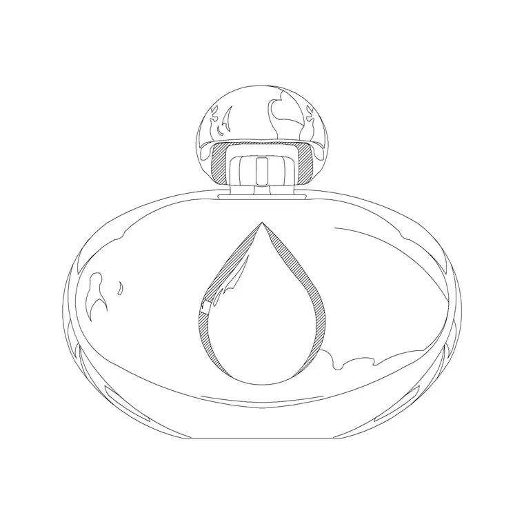 Small Bottle Perfume DWG CAD block thumbnail — accessories drawing