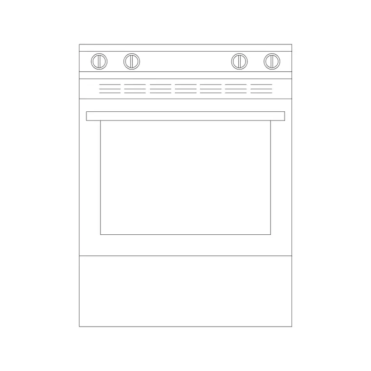 Small Burner Ele 2 DWG CAD block thumbnail — kitchen drawing