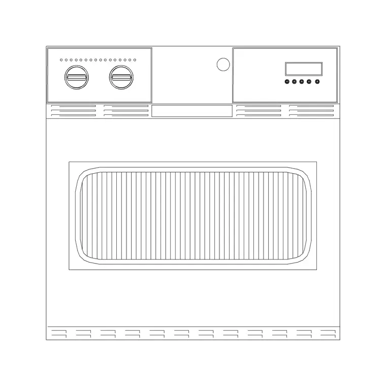 Small Burner Ele DWG CAD block thumbnail — kitchen drawing