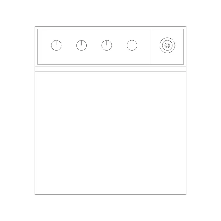 Small Oven Without Burner DWG CAD block thumbnail — kitchen drawing