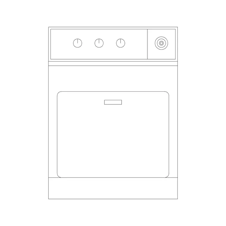 Small Oven Without Burner2 DWG CAD block thumbnail — kitchen drawing