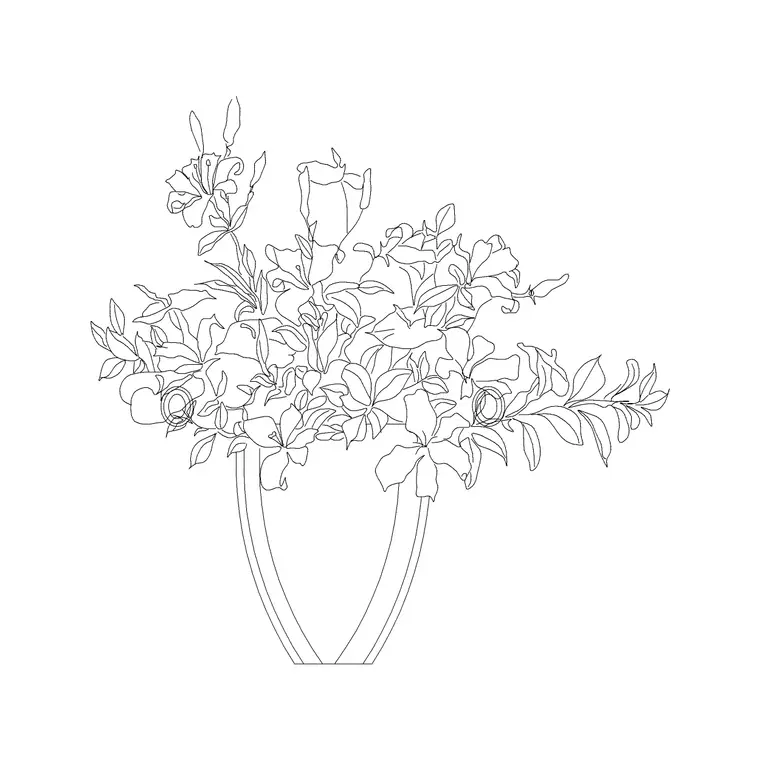 Small Potted Plant 1 DWG CAD block thumbnail — trees & plants drawing
