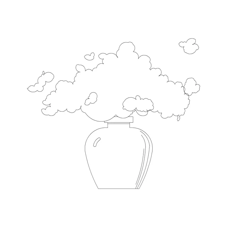 Small Potted Plant 10 DWG CAD block thumbnail — trees & plants drawing