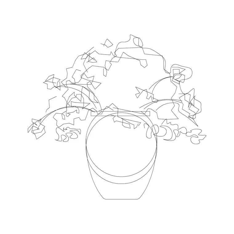 Small Potted Plant 11 DWG CAD block thumbnail — trees & plants drawing