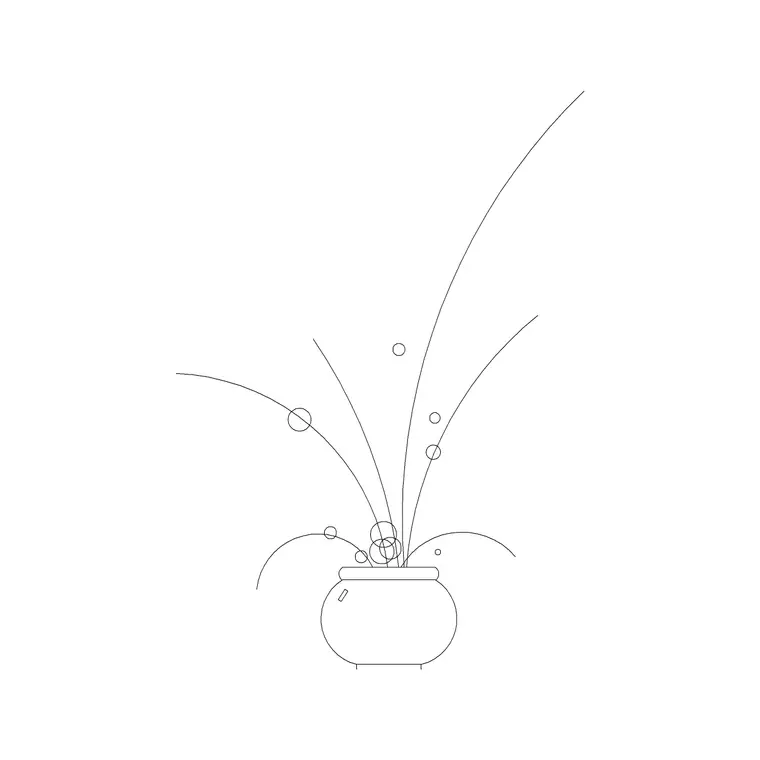 Small Potted Plant 12 DWG CAD block thumbnail — trees & plants drawing