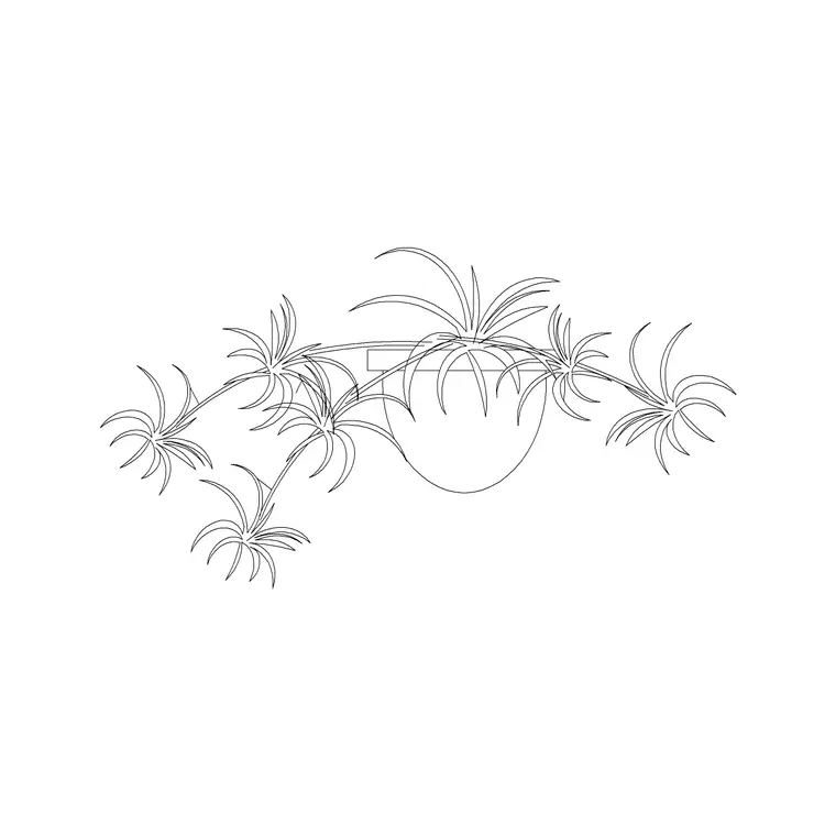 Small Potted Plant 13 DWG CAD block thumbnail — trees & plants drawing