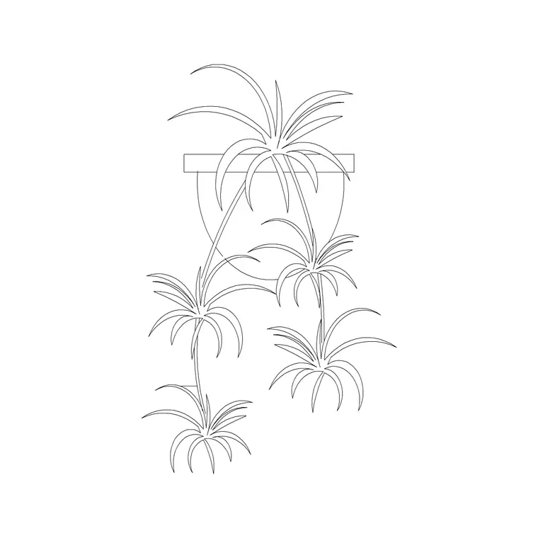 Small Potted Plant 14 DWG CAD block thumbnail — trees & plants drawing
