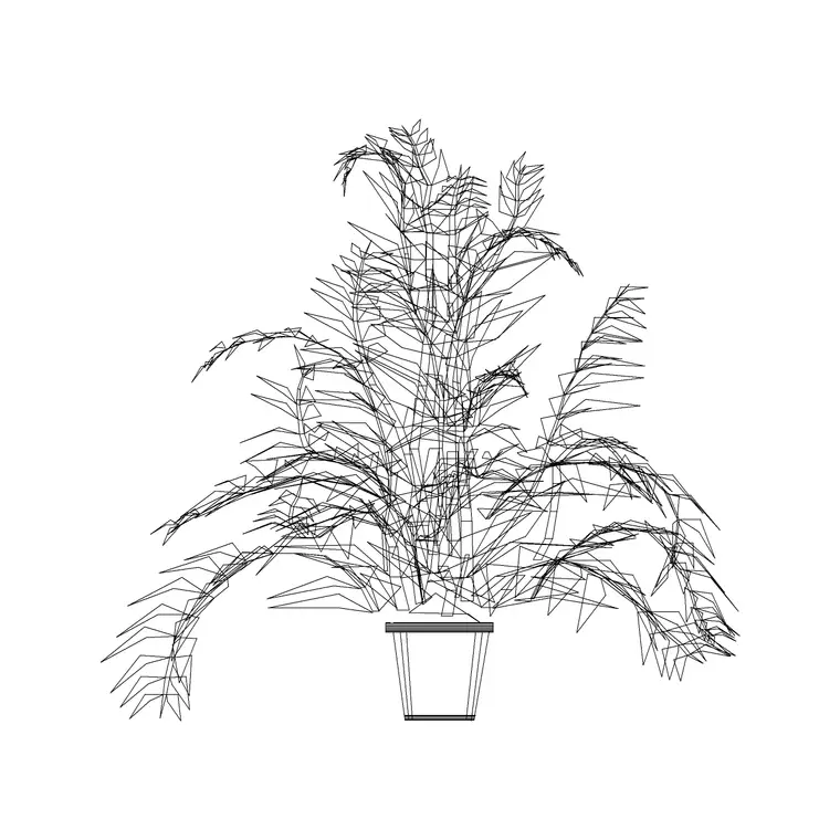 Small Potted Plant 16 DWG CAD block thumbnail — trees & plants drawing
