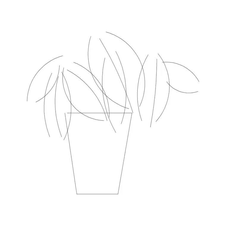 Small Potted Plant 18 DWG CAD block thumbnail — trees & plants drawing