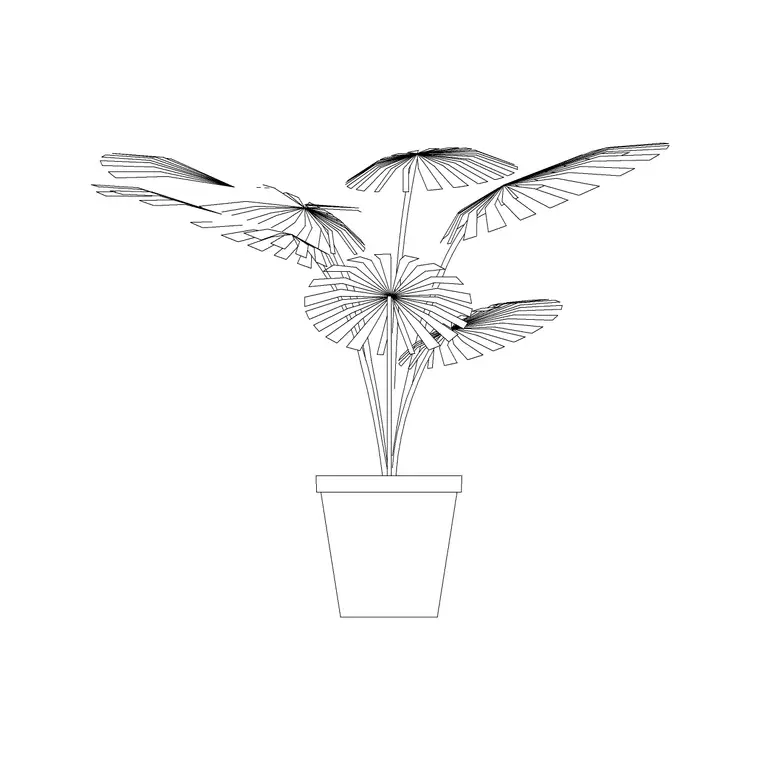 Small Potted Plant 19 DWG CAD block thumbnail — trees & plants drawing