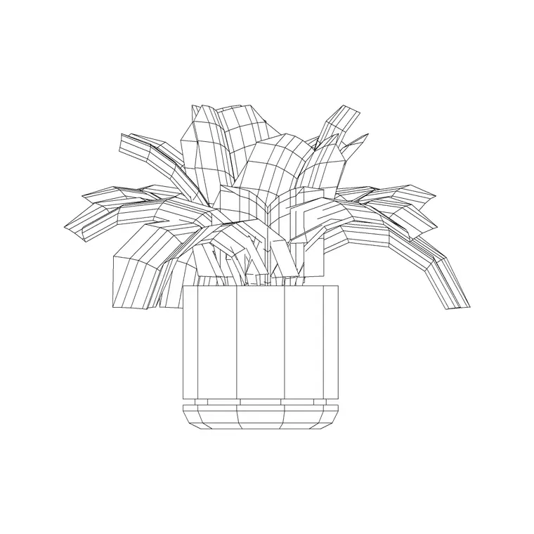 Small Potted Plant 2 DWG CAD block thumbnail — trees & plants drawing