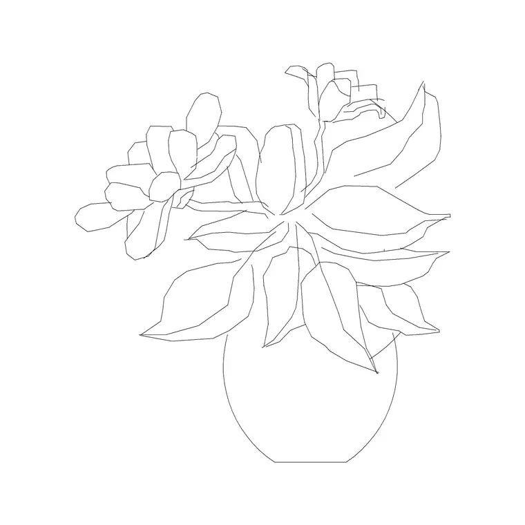 Small Potted Plant 21 DWG CAD block thumbnail — trees & plants drawing