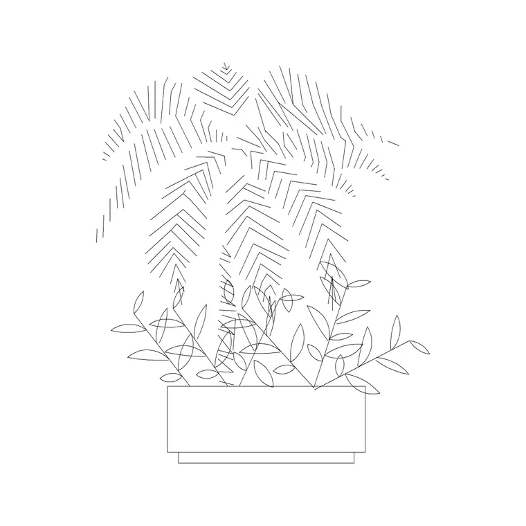 Small Potted Plant 23 DWG CAD block thumbnail — trees & plants drawing