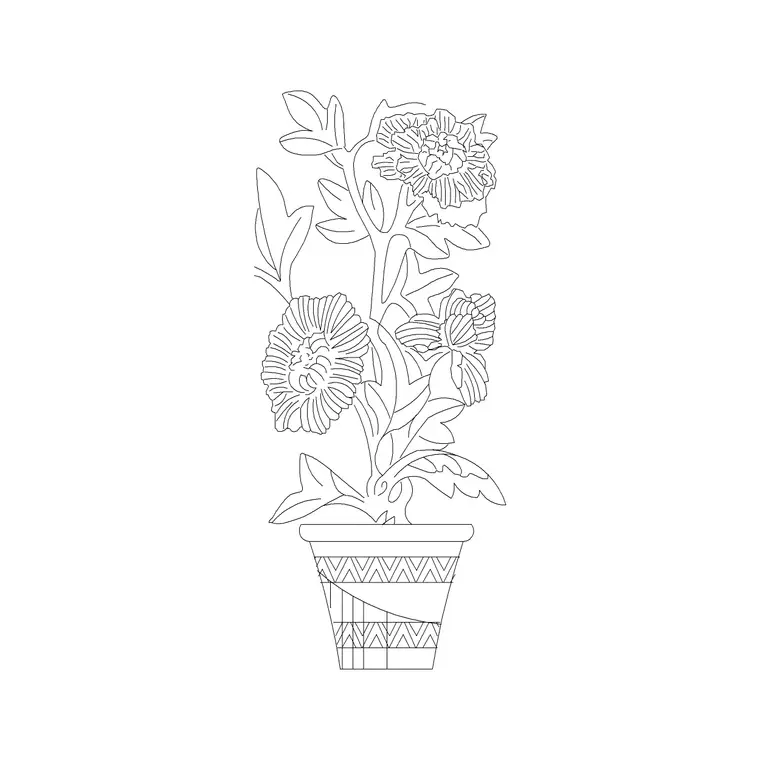 Small Potted Plant 28 DWG CAD block thumbnail — trees & plants drawing
