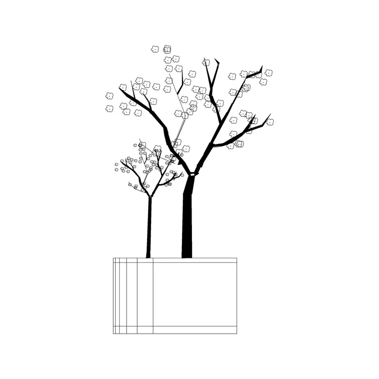 Small Potted Plant 3 DWG CAD block thumbnail — trees & plants drawing