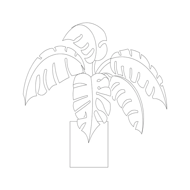 Small Potted Plant 4 DWG CAD block thumbnail — trees & plants drawing