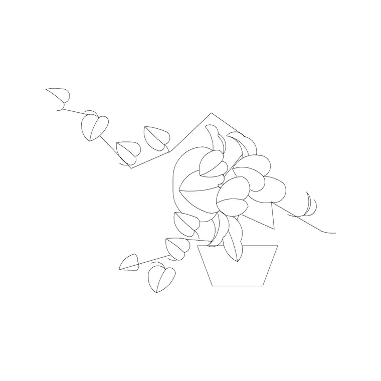 Small Potted Plant 5 DWG CAD block thumbnail — trees & plants drawing