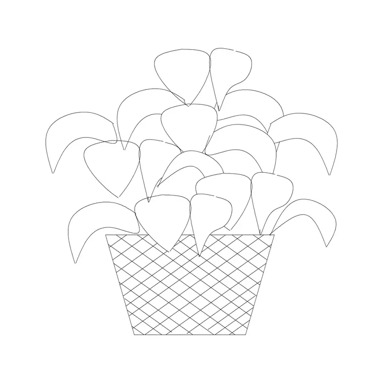 Small Potted Plant 7 DWG CAD block thumbnail — trees & plants drawing