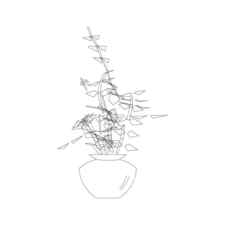 Small Potted Plant 9 DWG CAD block thumbnail — trees & plants drawing