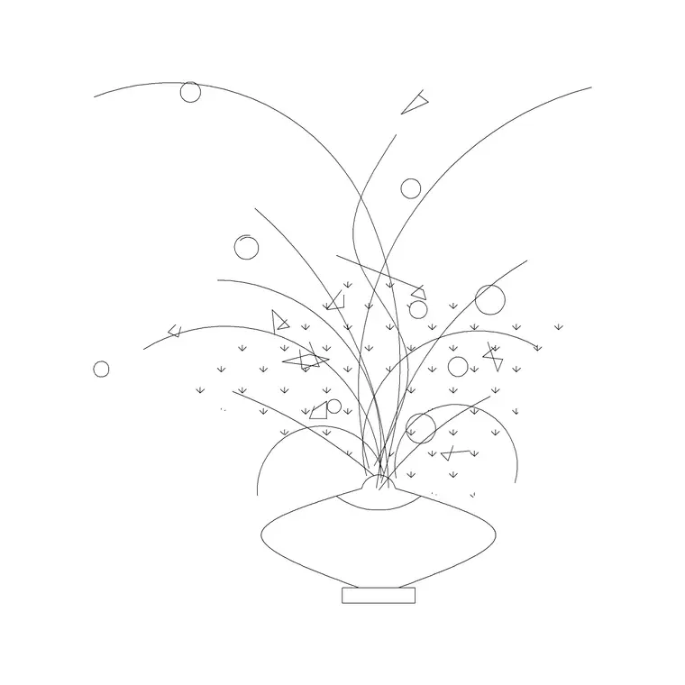 Small Vase With Plants 1 DWG CAD block thumbnail — accessories drawing