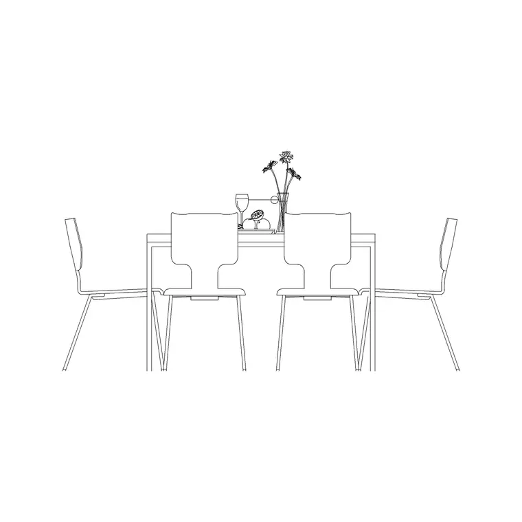 Smart Dining Set Elevation DWG CAD block thumbnail — furniture drawing