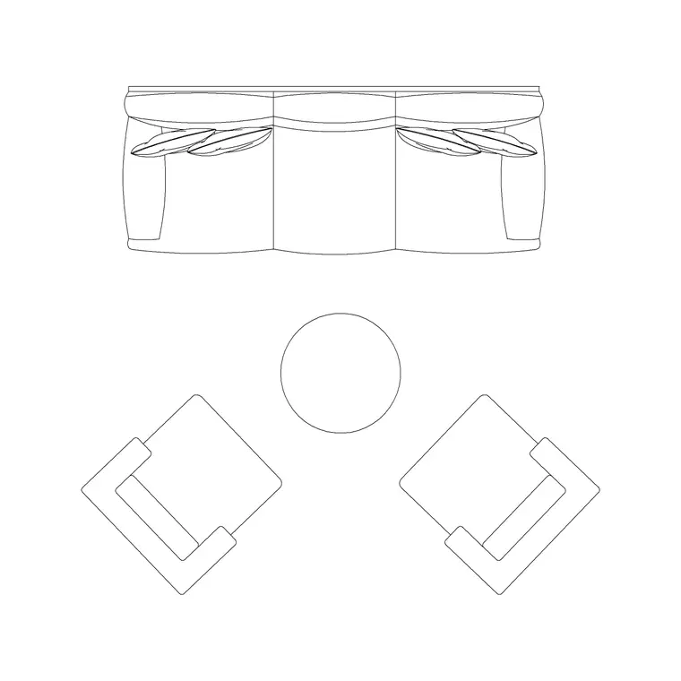 Sofa Set Plan 1 DWG CAD block thumbnail — furniture drawing
