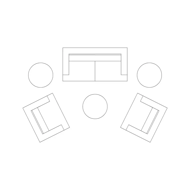 Sofa Set Plan 12 DWG CAD block thumbnail — furniture drawing