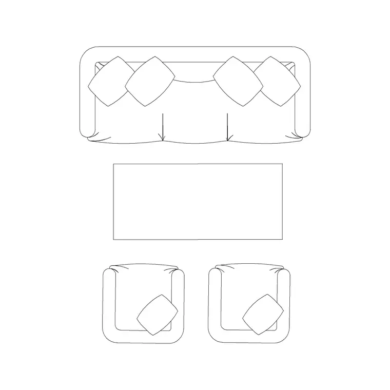Sofa Set Plan 16 DWG CAD block thumbnail — furniture drawing