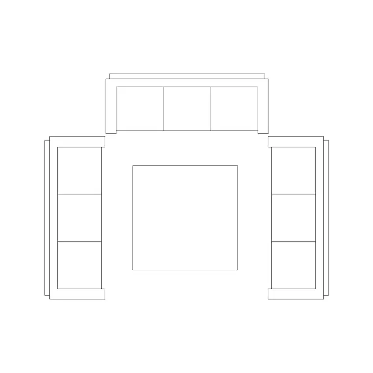 Sofa Set Plan 17 DWG CAD block thumbnail — furniture drawing