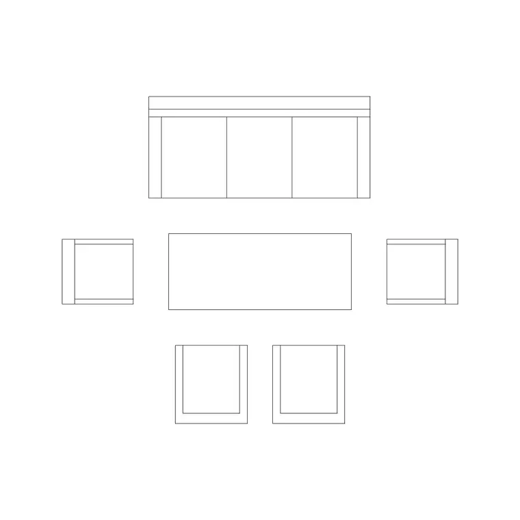 Sofa Set Plan 19 DWG CAD block thumbnail — furniture drawing