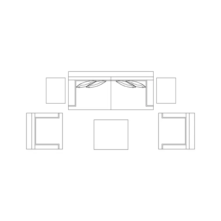 Sofa Set Plan 2 DWG CAD block thumbnail — furniture drawing