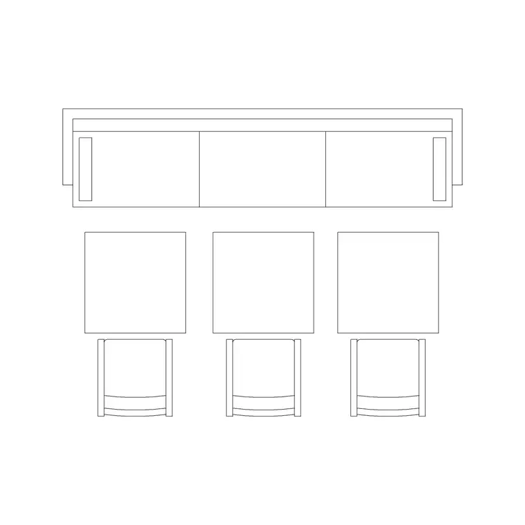 Sofa Set Plan 22 DWG CAD block thumbnail — furniture drawing