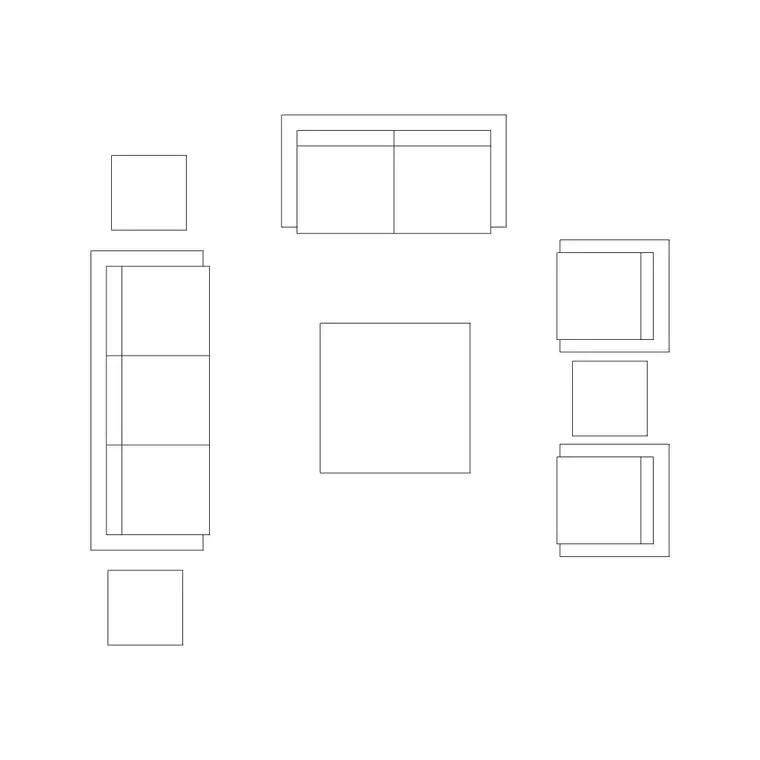 Sofa Set Plan 23 DWG CAD block thumbnail — furniture drawing