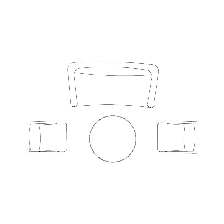 Sofa Set Plan 25 DWG CAD block thumbnail — furniture drawing