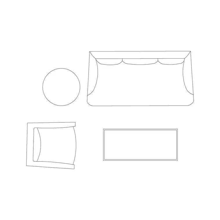 Sofa Set Plan 26 DWG CAD block thumbnail — furniture drawing