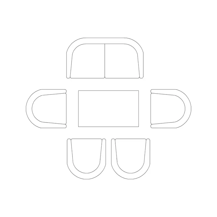 Sofa Set Plan 6 DWG CAD block thumbnail — furniture drawing