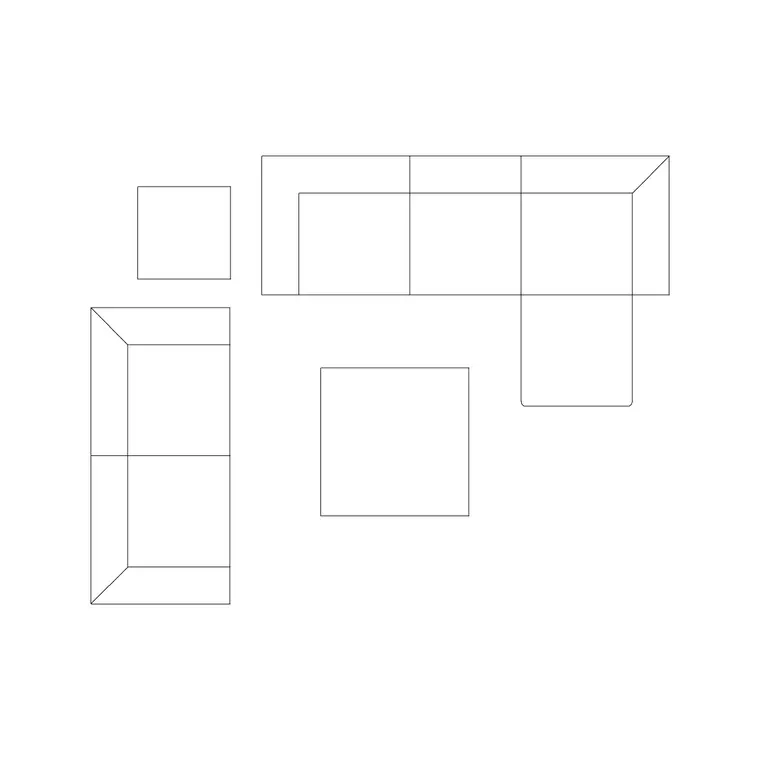 Sofa Set Plan 8 DWG CAD block thumbnail — furniture drawing
